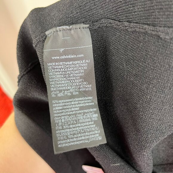 Calvin Klein Heron Preston Knit Ribbed Orange Stitch Black Mini Skirt 2021 - Picture 9 of 10